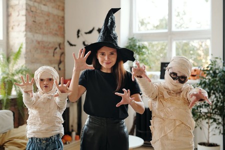 Kids With DIY Halloween Costumes