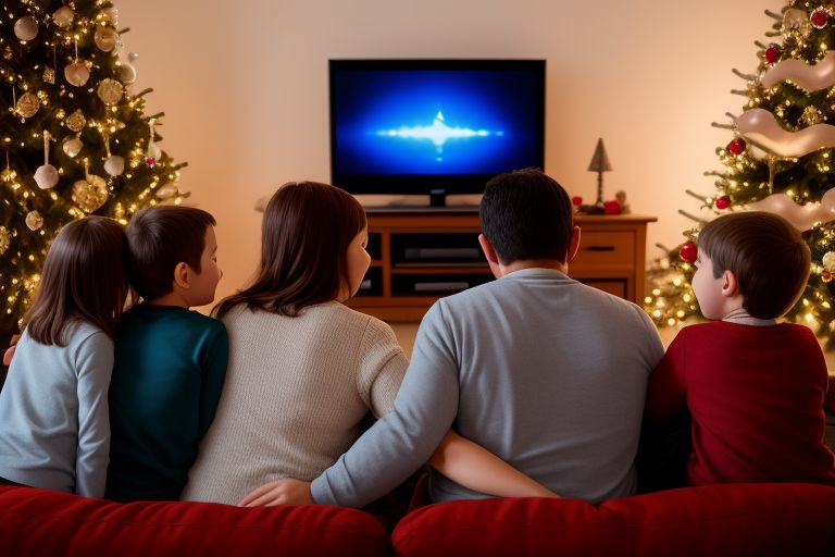 An image showing family watching Christmas movie