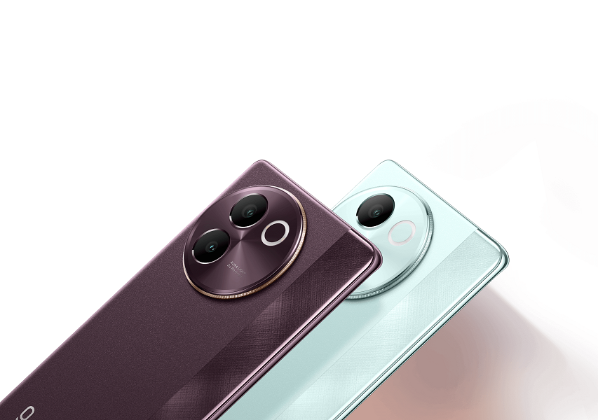 Vivo V30e in Silk Blue and Velvet Red